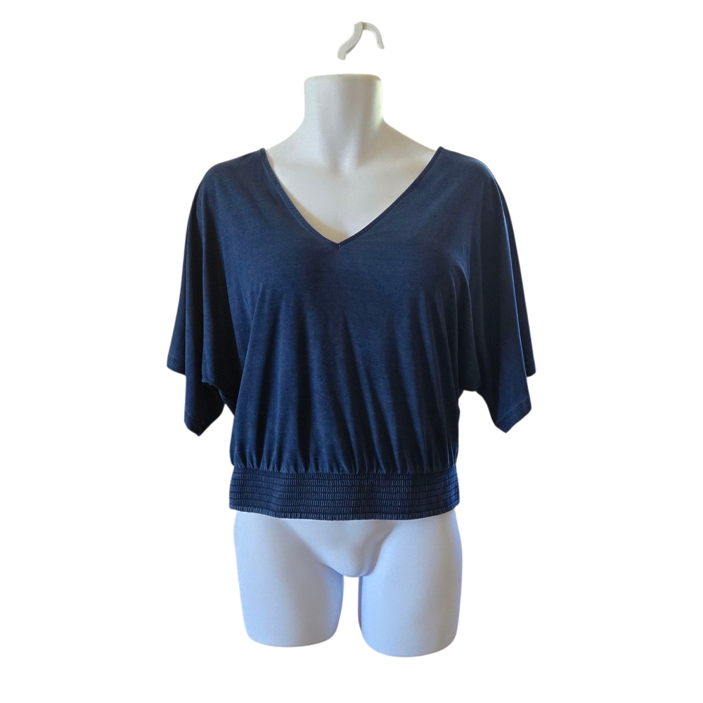 White House‎ Black Market Deep Blue V-Neck Blouse